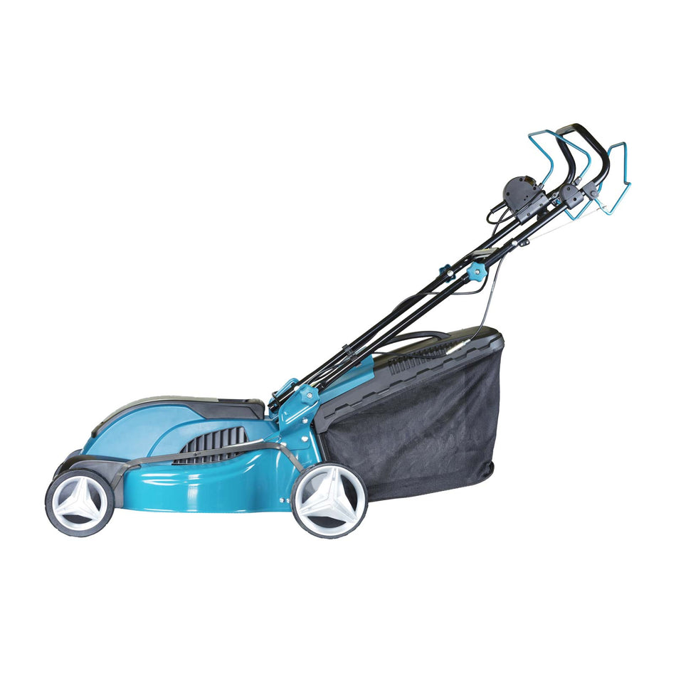3 in 1 Walk Behind Scarifier Lawn Dethatcher and Rake Wired Electric 120V 12A with Collection Bag for Yard Gardening Landscaping